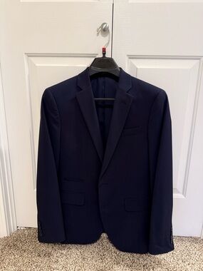Men's Navy Blazer Single-Breasted Tailored